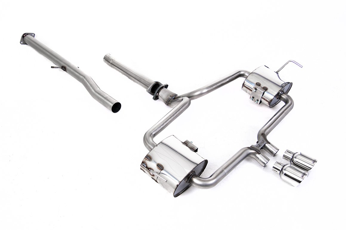 Mini Cooper S R53 – Non-resonated (louder) Cat Back Exhaust System with Polished Trims