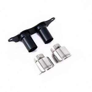 Porsche 991.2 GT3 y GT3 RS – colas GT-100 pulidas y Mounting Plate – Fits to OE Silencer
