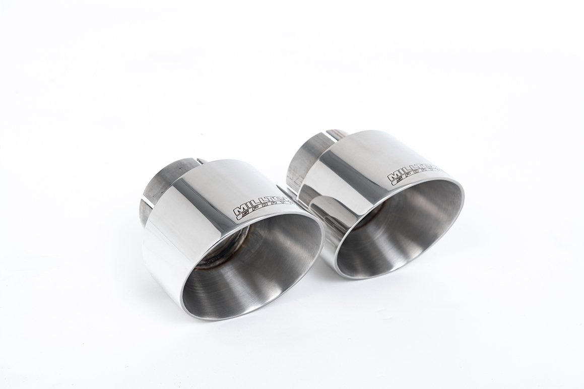 Porsche 991.2 GT3 y GT3 RS – GT-100 pulidas salidas y Mounting Plate – compatible con el escape original Silencer