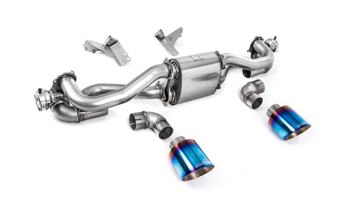 Porsche 718 GTS/GT4 4.0 Boxter/Cayman (GPF PDK modelos) – desde filtro de partículas con colas de titanio azul/quemado