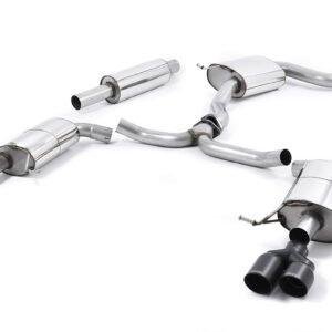 Seat Leon ST Cupra 280/290 2.0 TSI (Non GPF Models) – Resonated (Quieter) Cat-Back Exhaust System with Quad Round Cerakote Black Tips