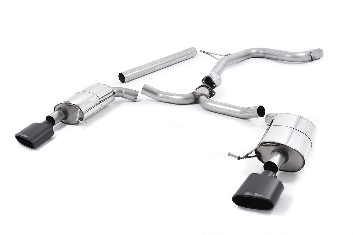 Seat Leon ST Cupra 280/290 2.0 TSI (modelos sin GPF) – Escape cat-back no resonado (sonido más intenso) con salidas ovaladas negras Cerakote