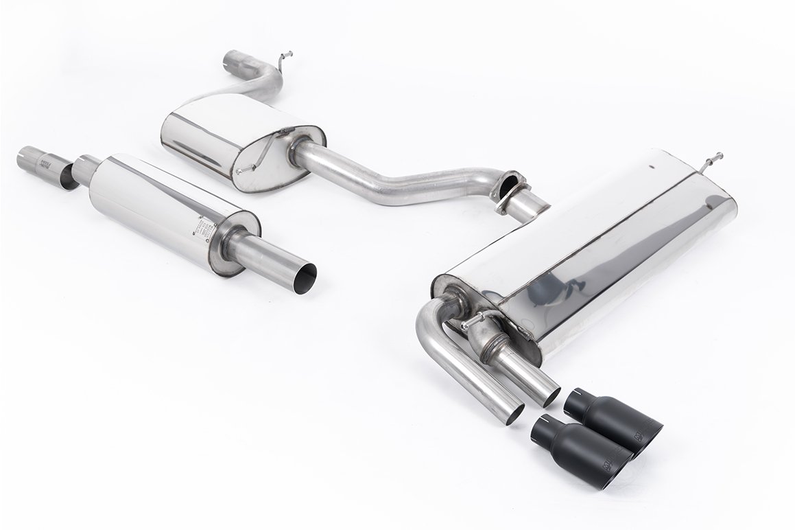 Seat Leon FR 1.8 TSI 180ps – Resonated (Quieter) Cat-Back Exhaust System with Cerakote Black GT-80 Trims