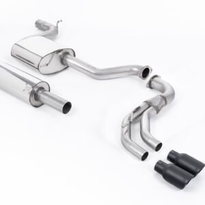 Seat Leon FR 1.8 TSI 180ps – Road+ (Part-Resonated) Cat-Back Exhaust System with Cerakote Black GT-80 Trims