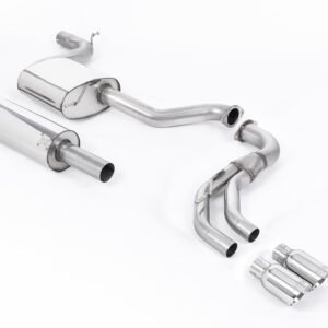 Seat Leon FR 1.8 TSI 180ps – Road+ (Part-Resonated) Cat-Back Exhaust System with Polished GT-80 Trims