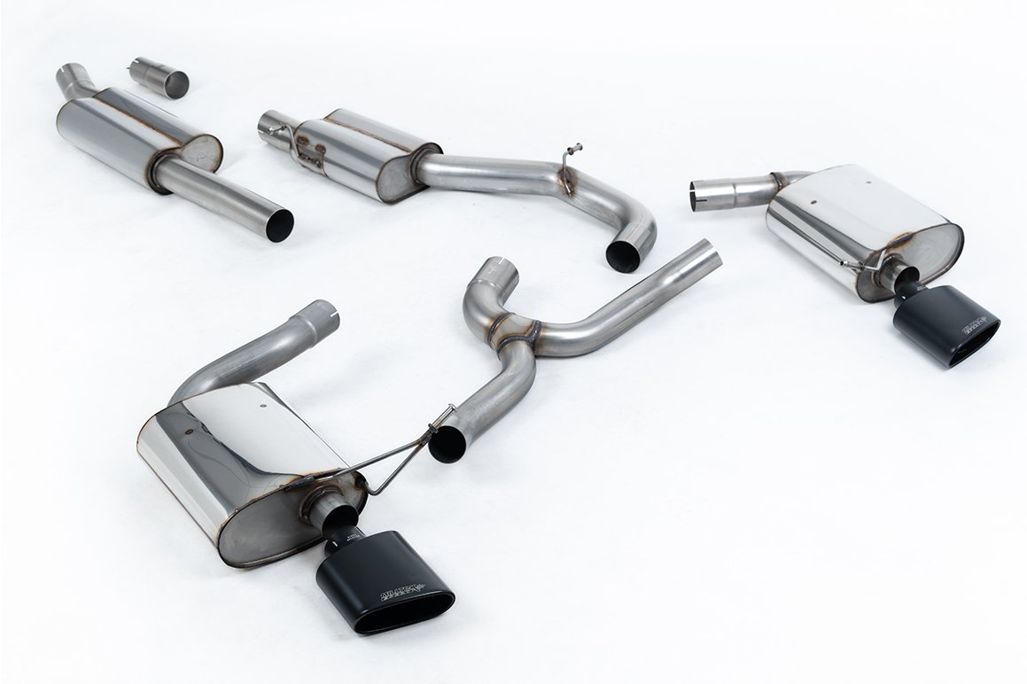 Seat Leon ST Cupra 300 (Non GPF Models) – Resonated (Quieter) Cat-Back Exhaust System with Cerakote Black Oval Tips
