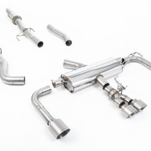 Toyota GR Corolla 1.6 Turbo – 3′ Resonated Primary Cat Back with Brushed Titanium GT Tips