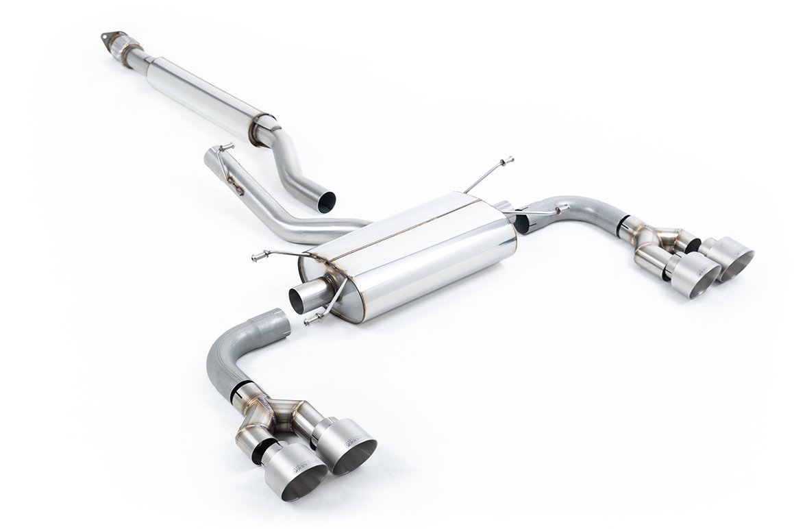 Toyota GR86 – resonado (más discreto) cuádruple salida cat-back para TRD Diffuser con colas de titanio cepillado