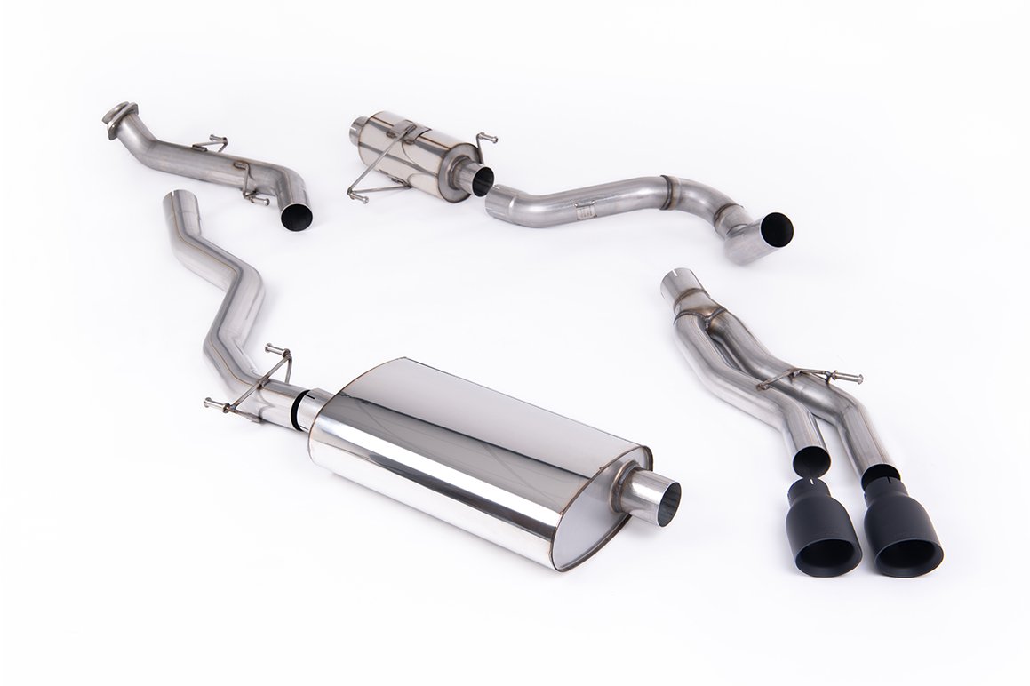Toyota Tacoma 2.4L Turbo Hybrid – resonado cat-back con 2 x colas GT-100 negras Cerakote