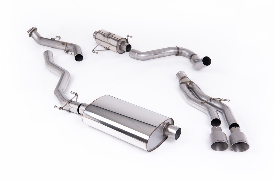 Toyota Tacoma 2.4L Turbo Hybrid – resonado cat-back con 2 x colas GT-100 de titanio cepillado