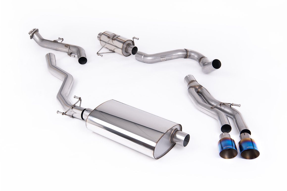Toyota Tacoma 2.4L Turbo Hybrid – resonado cat-back con 2 x colas GT-100 de titanio azul/quemado
