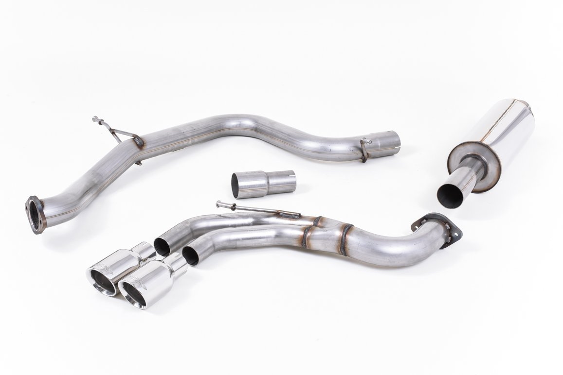 VW Golf GTI Mk7 – Resonated (Quieter) Cat-Back Exhaust System with Polished Tips