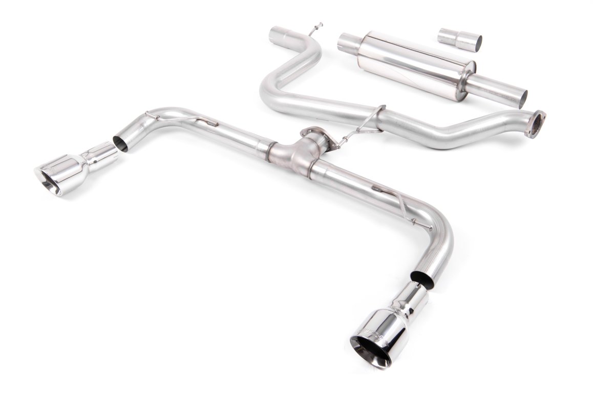VW Golf GTD Mk7 – Resonated (Quieter) Cat-Back Exhaust System with Dual GT100 Tips (GTI Style)