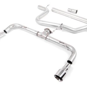 VW Golf GTD Mk7 – Non-Resonated (Louder) with Dual GT100 Tips Cat-Back Exhaust System (GTI Style)