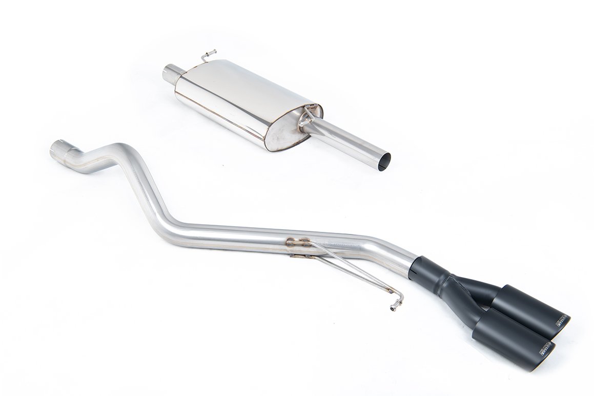 VW T5/T6 SWB – resonado (sonido más discreto) DPF-Back sistema de escape con salidas dobles negras ovaladas