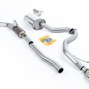 VW Jetta MK6 GLI 2.0T TSI – resonado (más discreto) sistema de escape turbo-back con catalizador HJS con colas dobles pulidas