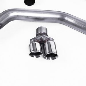 VW Jetta MK6 GLI 2.0T TSI – escape turbo-back resonado (sonido más discreto) con catalizador deportivo de alto flujo y salidas dobles pulidas