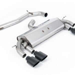 VW Golf R MK7 2.0 TSI (76.2mm sistemas) – no resonado RACE (más sonido) sistema de escape cat-back con colas ovaladas negras Cerakote