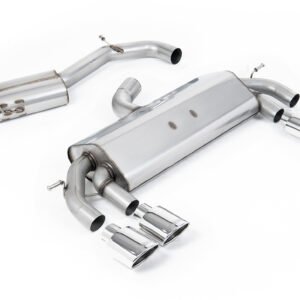 VW Golf R MK7 2.0 TSI (76.2mm sistemas) – resonado RACE (más discreto) sistema de escape cat-back con colas ovaladas pulidas