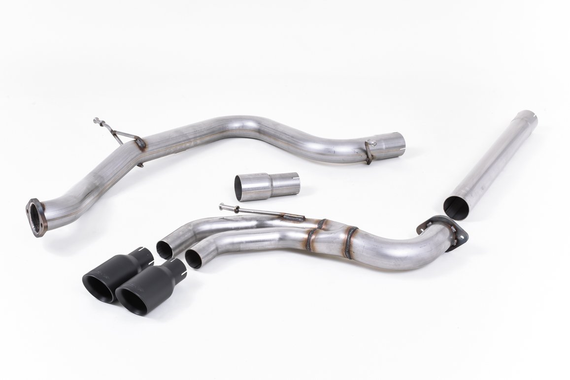 VW Golf GTD Mk7 – Non-Resonated (Louder) Cat-Back Exhaust System with Cerakote Black Tips
