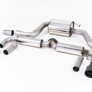 VW Beetle 2.0 TSI (A5 Chassis) – resonado (más discreto) sistema de escape cat-back con colas negras Cerakote