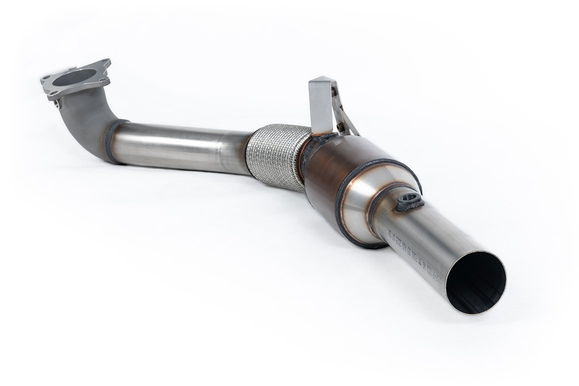 VW Golf Mk5 y Mk6 2.0 – Downpipe de acero inoxidable con cuerpo de fundición con catalizador de competición (para Milltek 3″ cat-back)