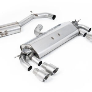 VW Golf R MK7 2.0 TSI (76.2mm sistemas) – resonado (más discreto) sistema de escape cat-back con Titanium GT-100 redondas colas