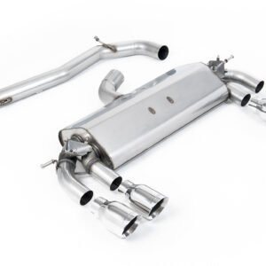 VW Golf R MK7 2.0 TSI (76.2mm sistemas) – no resonado (más sonido) sistema de escape cat-back con pulidas GT-100 redondas colas