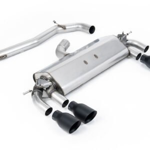 VW Golf R MK7 2.0 TSI (76.2mm sistemas) – no resonado (más sonido) sistema de escape cat-back con Cerakote negro GT-100 redondas colas