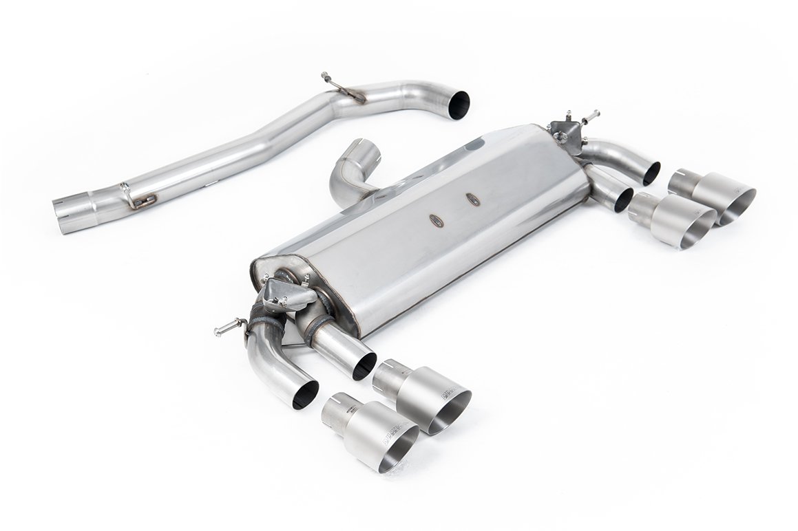 VW Golf R MK7 2.0 TSI (76.2mm sistemas) – no resonado (más sonido) sistema de escape cat-back con Titanium GT-100 redondas colas