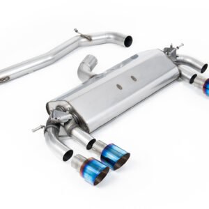 VW Golf R MK7 2.0 TSI (76.2mm sistemas) – no resonado (más sonido) sistema de escape cat-back con titanio quemado GT-100 redondas colas