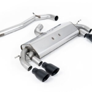VW Golf R MK7 2.0 TSI (76.2mm sistemas) – no resonado RACE (más discreto) sistema de escape cat-back con Cerakote negro GT-100 redondas colas