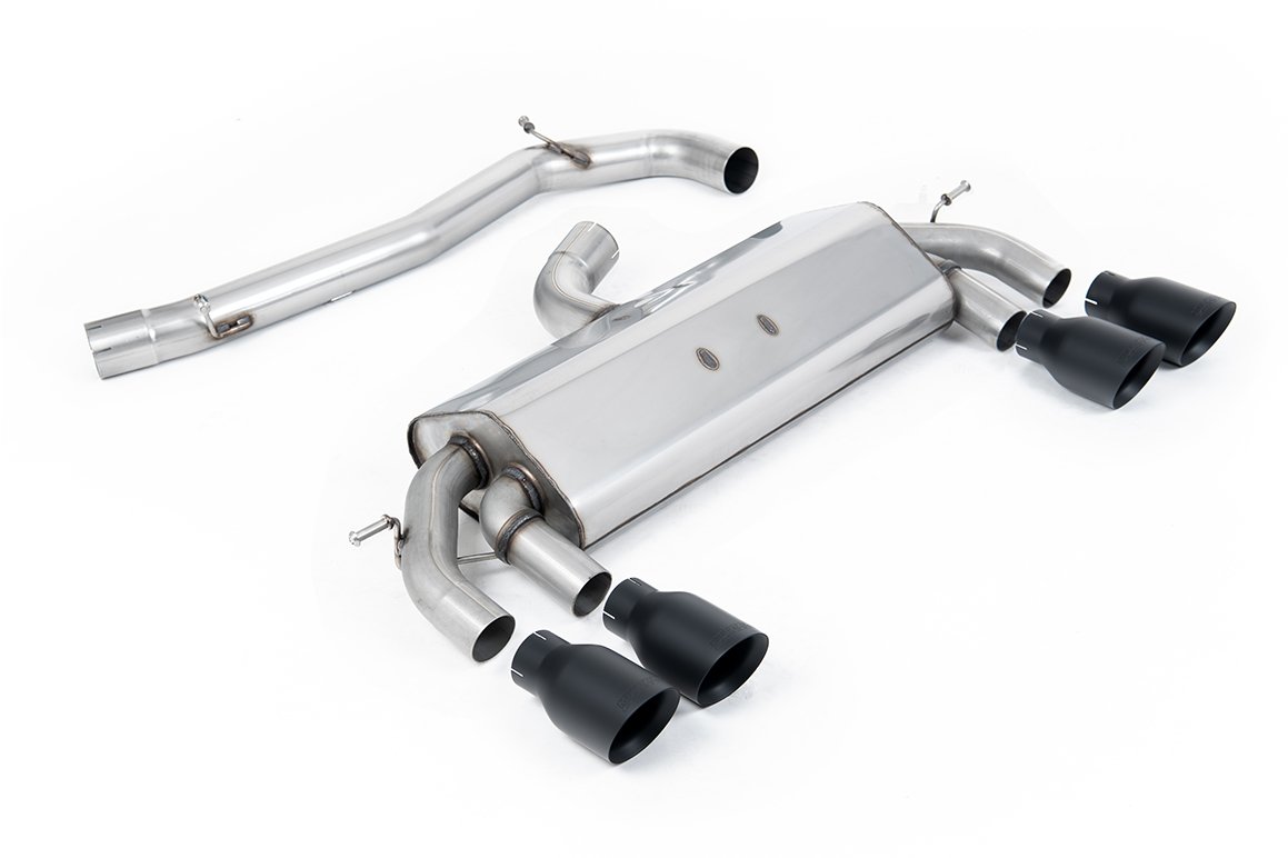 VW Golf R MK7 2.0 TSI (76.2mm sistemas) – no resonado RACE (más discreto) sistema de escape cat-back con Cerakote negro GT-100 redondas colas