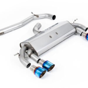 VW Golf R MK7 2.0 TSI (76.2mm sistemas) – no resonado RACE (más sonido) sistema de escape cat-back Race con titanio quemado GT-100 redondas colas