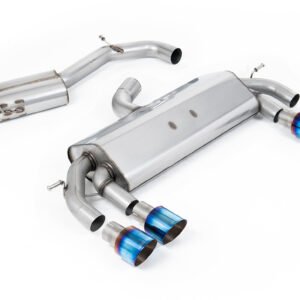 VW Golf R MK7 2.0 TSI (76.2mm sistemas) – resonado RACE (más discreto) sistema de escape cat-back con titanio quemado GT-100 redondas colas