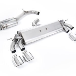 VW Golf R MK7.5 2.0 TSI 310ps (Non GPF Models & 76mm systems) – Resonated (Quieter) Cat-Back Exhaust System with Polished Oval Tips