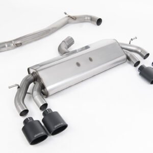 VW Golf R MK7.5 2.0 TSI 310ps (Non GPF Models & 76mm systems) – Non-Valved & Non-Resonated (Louder) Cat-Back Race Exhaust System with Cerakote Black Oval Tips