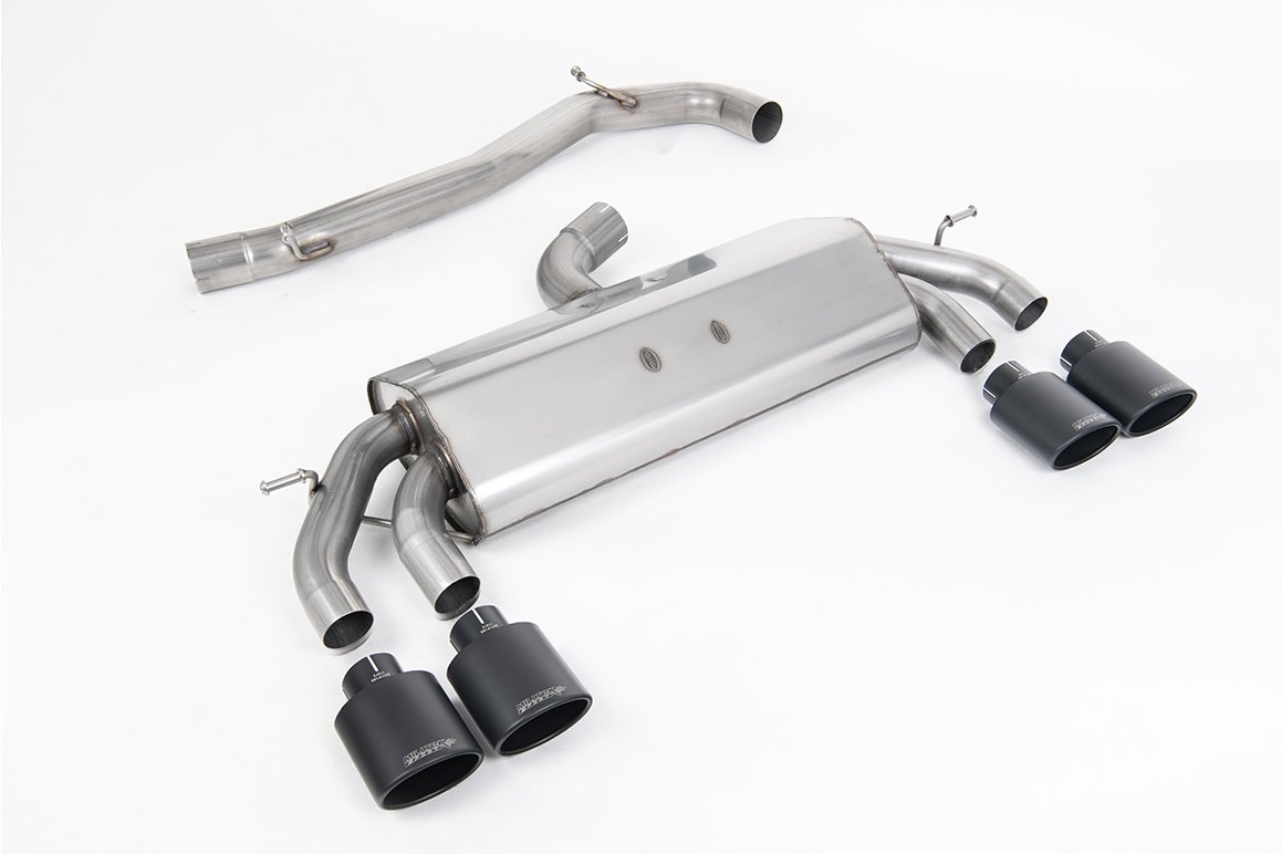VW Golf R MK7.5 2.0 TSI 310ps (Non GPF Models & 76mm systems) – Non-Valved & Non-Resonated (Louder) Cat-Back Race Exhaust System with Cerakote Black Oval Tips