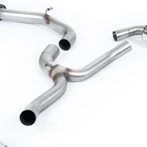 VW Golf 2.0TFSI Mk7 – Escape cat-back resonado (sonido más discreto) con salidas GT-100 negras Cerakote