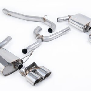 VW Golf R Mk7.5 Estate – Non-Resonated (Louder) Cat-Back Exhaust System with Polished Quad Oval Tips