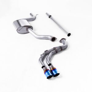 Seat Leon FR 1.8 TSI y VW Golf MK7.5 1.5TSI – no resonado (más sonido) sistema de escape cat-back con colas de titanio quemado (GTD estilo)