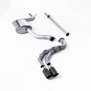 Seat Leon FR 1.8 TSI y VW Golf MK7.5 1.5TSI – no resonado (más sonido) sistema de escape cat-back con colas de carbono (GTD estilo)
