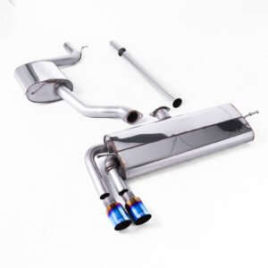 VW Golf MK7.5 1.5TSI Evo GT y R-Line – resonado (más discreto) sistema de escape cat-back con colas de titanio quemado (GTD estilo)
