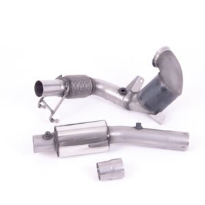 VW Polo GTI 2.0 TSI (AW – 5 puertas/Pre Facelift/modelos con GPF) – resonado (más discreto) Downpipe con catalizador deportivo de alto flujo – para cat-back OE
