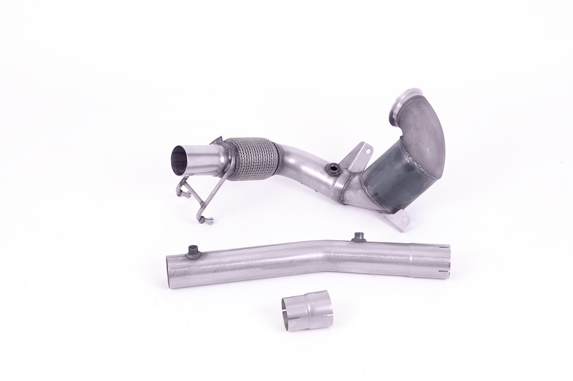 VW Polo GTI 2.0 TSI (AW – 5 puertas/Pre Facelift/modelos con GPF) – no resonado (más sonido) Downpipe con catalizador deportivo de alto flujo – para cat-back OE