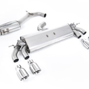 VW Golf R MK7.5 2.0 TSI 310ps (Non GPF Models & 76mm systems) – Resonated (Quieter) Cat-Back Exhaust System with Polished GT-100 Round Tips