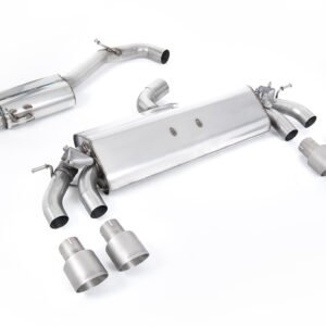 VW Golf R MK7.5 2.0 TSI 310ps (Non GPF Models & 76mm systems) – Resonated (Quieter) Cat-Back Exhaust System with Titanium GT-100 Round Tips