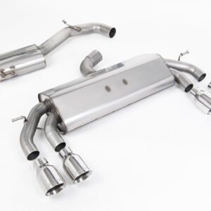 VW Golf R MK7.5 2.0 TSI 310ps (Non GPF Models & 76mm systems) – Non-Valved & Resonated (Quieter) Cat-Back Race Exhaust System with Polished GT-100 Round Tips