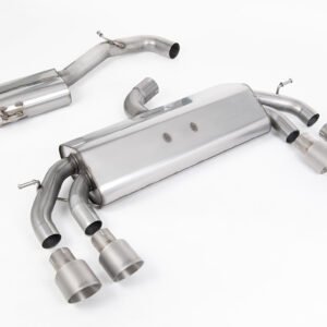 VW Golf R MK7.5 2.0 TSI 310ps (Non GPF Models & 76mm systems) – Non-Valved & Resonated (Quieter) Cat-Back Race Exhaust System with Titanium GT-100 Round Tips