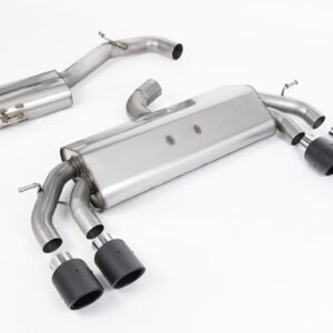 VW Golf R MK7.5 2.0 TSI 310ps (Non GPF Models & 76mm systems) – Non-Valved & Resonated (Quieter) Cat-Back Race Exhaust System with Carbon JET-100 Round Tips